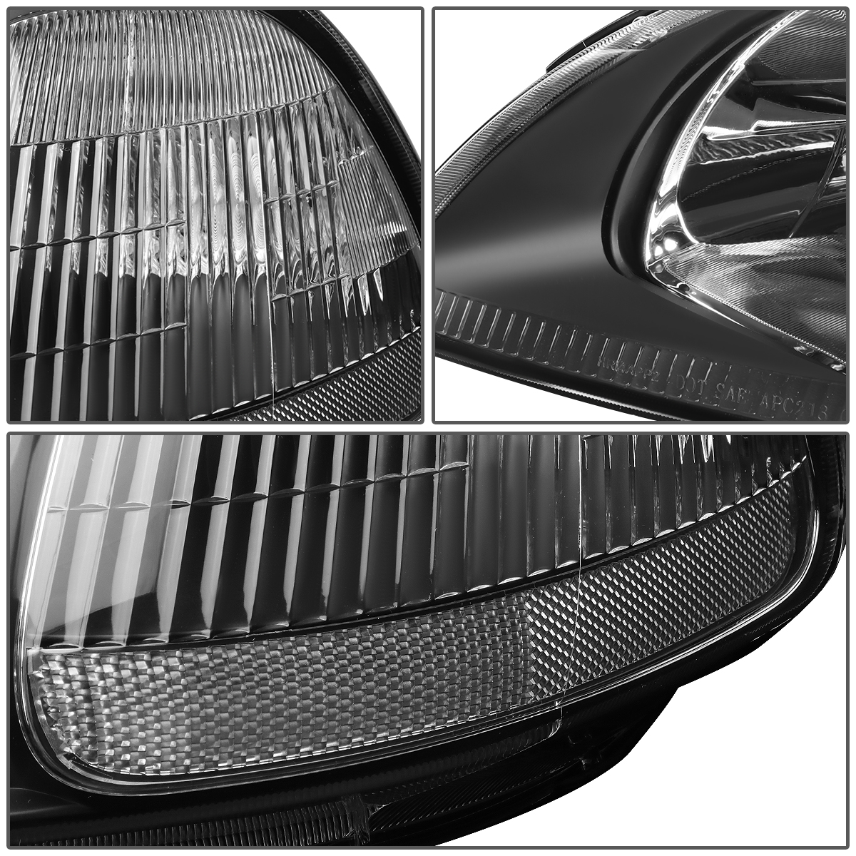 FOR 96-98 HONDA CIVIC EJ/EM/EK BLACK HOUSING CLEAR CORNER