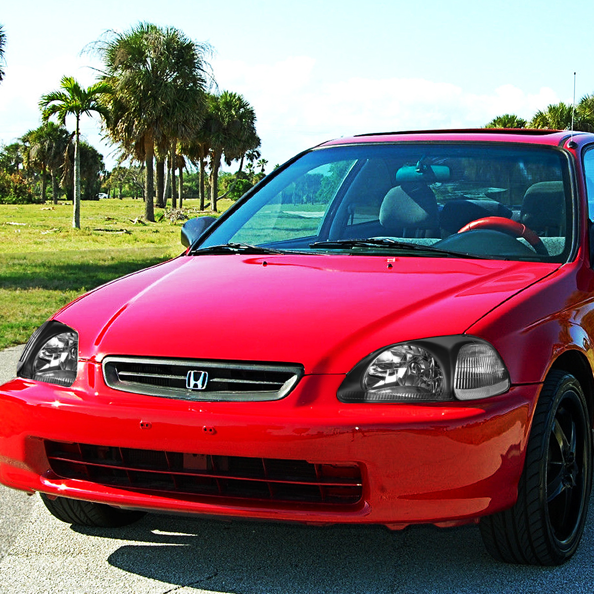 FOR 96-98 HONDA CIVIC EJ/EM/EK BLACK HOUSING CLEAR CORNER
